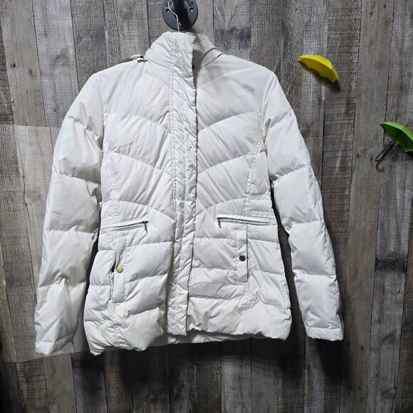 Larry Levine White Down Puffer Coat - Picture 1 of 7